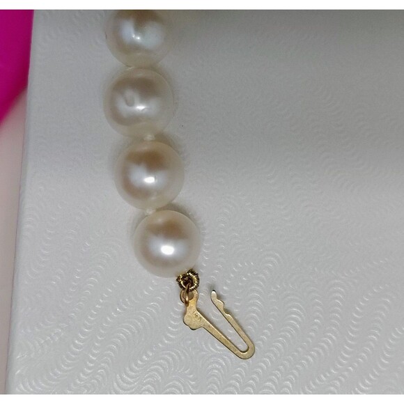 Vintage CP Pearl Necklace Earrings Set 14K Gold Filigree Clasp Bridal Jewelry 2x - Picture 10 of 16